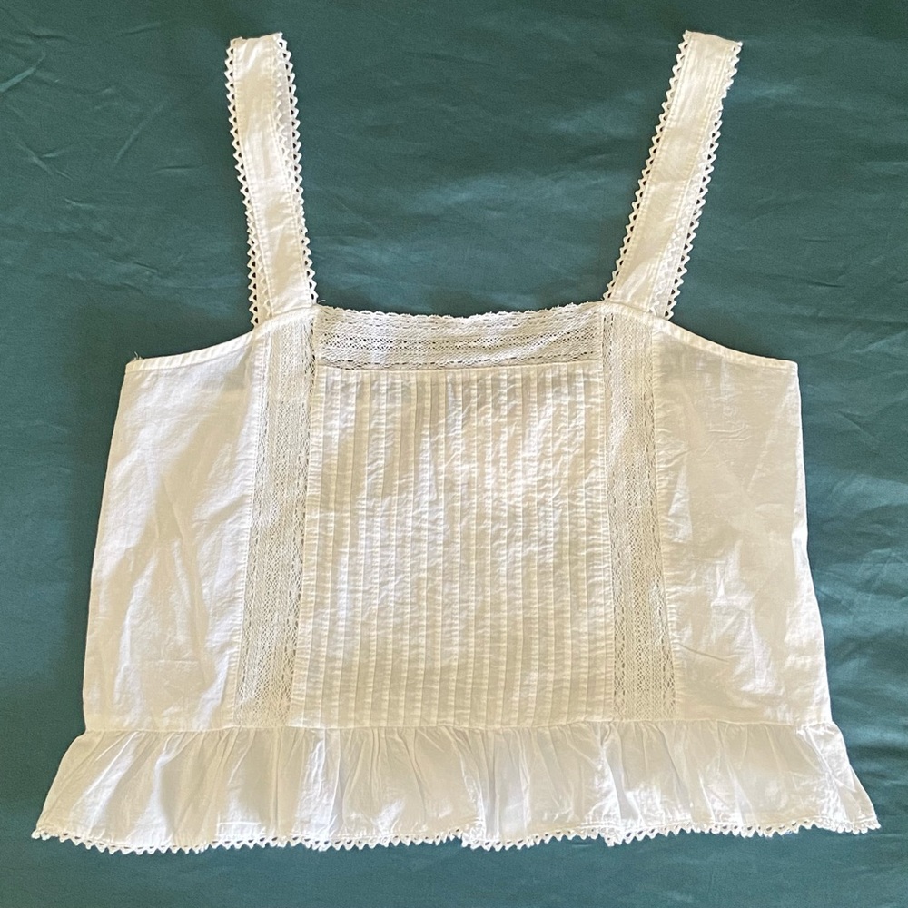 NWT zara white lace camisole crop tank top